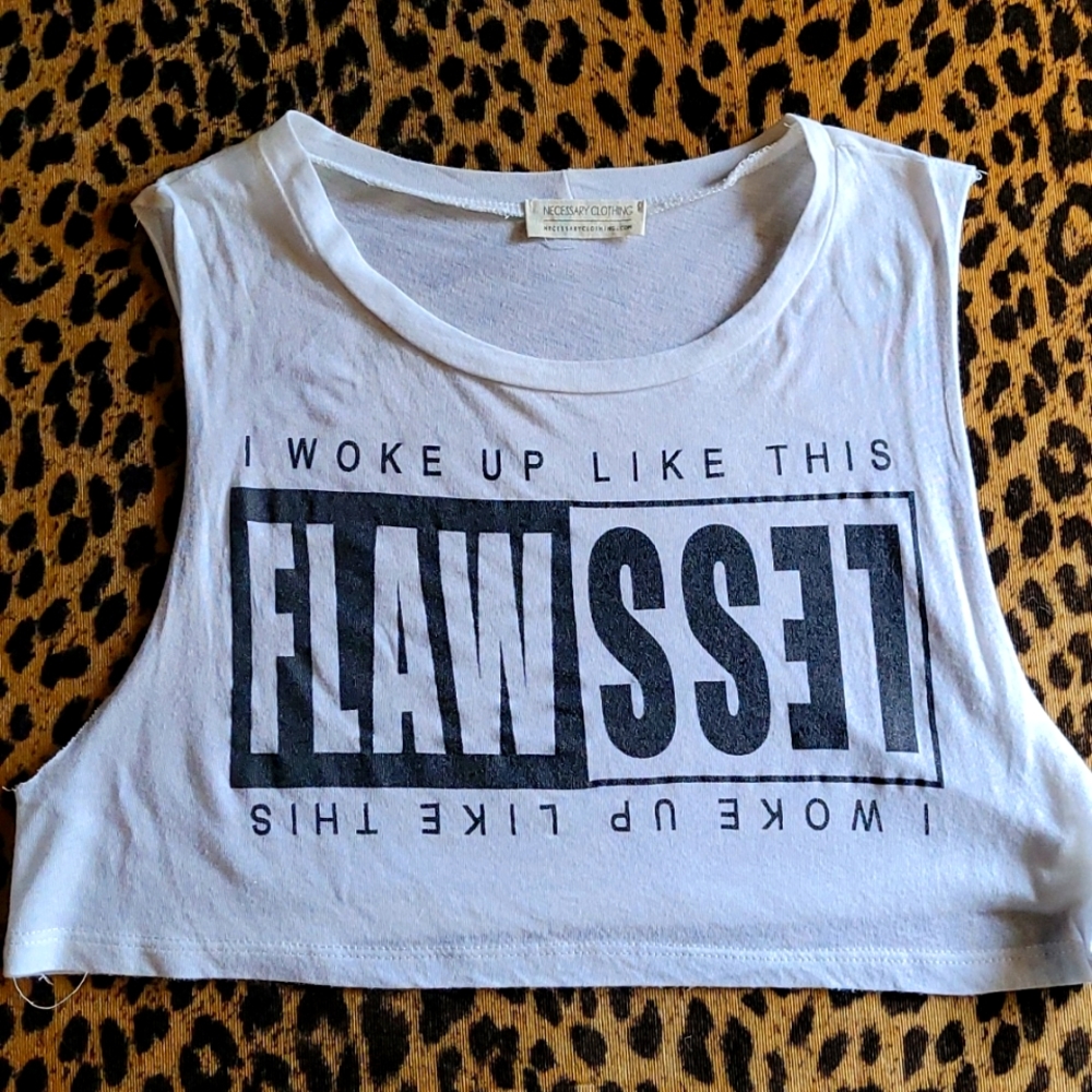 Women's white Half-tank